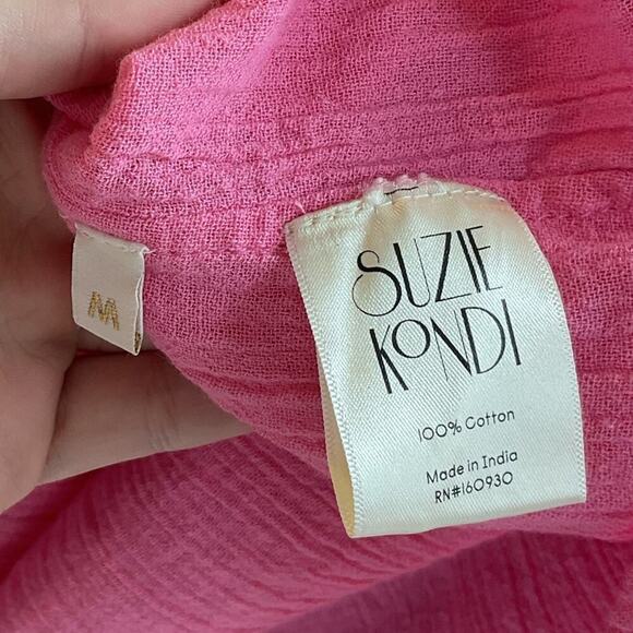 Suzie Kondi Koubi Gauze Button Down Top in Pink Cosmos Size Medium - Picture 6 of 8